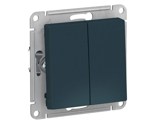 Механизм выключателя 2-кл. СП AtlasDesign 10А IP20 (сх. 5) 10AX изумруд SchE ATN000851