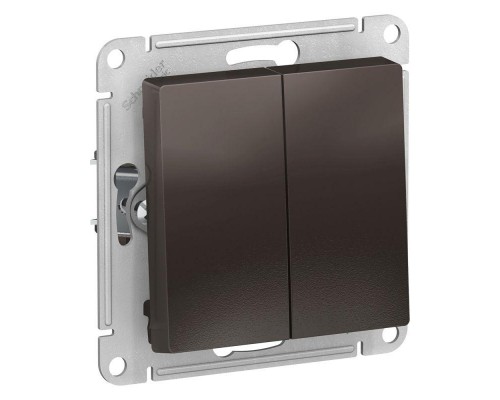 Механизм выключателя 2-кл. СП AtlasDesign 10А IP20 (сх. 5) 10AX мокко SchE ATN000651