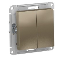 Механизм выключателя 2-кл. СП AtlasDesign 10А IP20 (сх. 5) 10AX шампань SchE ATN000551