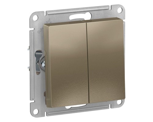 Механизм выключателя 2-кл. СП AtlasDesign 10А IP20 (сх. 5) 10AX шампань SchE ATN000551