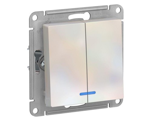 Механизм выключателя 2-кл. СП AtlasDesign 10А IP20 (сх. 5а) 10AX с подсветкой жемчуж. SchE ATN000453