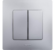 Механизм выключателя 2-кл. СП Etika 10А IP20 250В 10AX авт. зажимы алюм. Leg 672402
