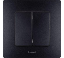 Механизм выключателя 2-кл. СП Etika 10А IP20 250В 10AX авт. зажимы антрацит Leg 672602
