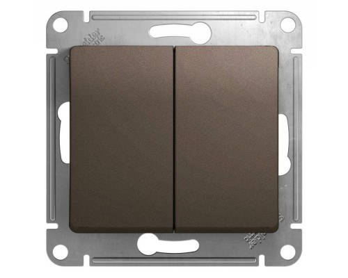 Механизм выключателя 2-кл. СП Glossa 10А IP20 (сх. 5) 10AX шоколад. SchE GSL000851
