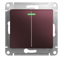 Механизм выключателя 2-кл. СП Glossa 10А IP20 (сх. 5а) 10AX с подсветкой баклажан. SchE GSL001153