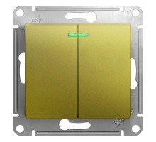 Механизм выключателя 2-кл. СП Glossa 10А IP20 (сх. 5а) 10AX с подсветкой фисташк. SchE GSL001053