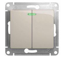 Механизм выключателя 2-кл. СП Glossa 10А IP20 (сх. 5а) 10AX с подсветкой молочн. SchE GSL000953