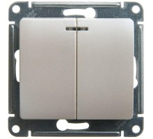 Механизм выключателя 2-кл. СП Glossa 10А IP20 (сх. 5а) 10AX с подсветкой перламутр SchE GSL000653