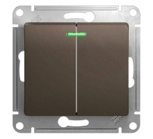 Механизм выключателя 2-кл. СП Glossa 10А IP20 (сх. 5а) 10AX с подсветкой шоколад. SchE GSL000853