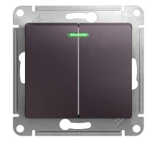 Механизм выключателя 2-кл. СП Glossa 10А IP20 (сх. 5а) 10AX с подсветкой сиренев. туман SchE GSL001453