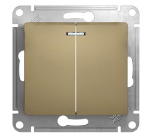 Механизм выключателя 2-кл. СП Glossa 10А IP20 (сх. 5а) 10AX с подсветкой титан SchE GSL000453