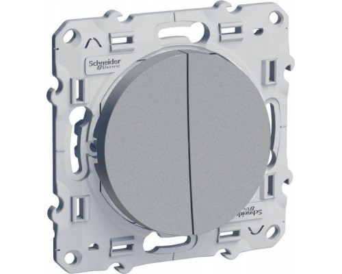 Механизм выключателя 2-кл. СП Odace 10А IP21 (сх. 2) алюм. SchE S53R211
