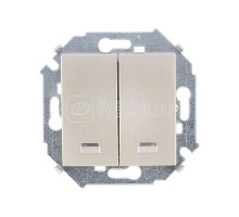 Механизм выключателя 2-кл. СП Simon 15 16А IP20 с подсветкой винт. зажим шампань Simon 1591392-034
