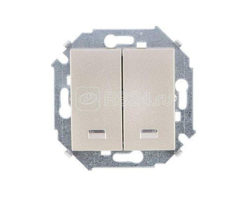 Механизм выключателя 2-кл. СП Simon 15 16А IP20 с подсветкой винт. зажим шампань Simon 1591392-034
