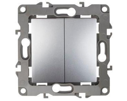 Механизм выключателя 2-кл. СП Эра12 10А IP20 12-1004-03 250В 10AX без м.лапок алюм. Эра Б0014653