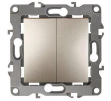 Механизм выключателя 2-кл. СП Эра12 10А IP20 12-1004-04 250В 10AX без м.лапок шампань Эра Б0014654