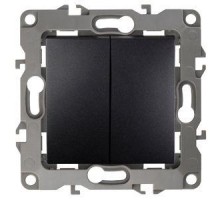 Механизм выключателя 2-кл. СП Эра12 10А IP20 12-1004-05 250В 10AX без м.лапок антрацит Эра Б0014655