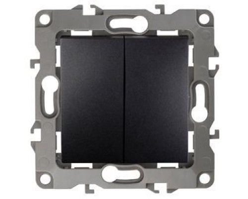 Механизм выключателя 2-кл. СП Эра12 10А IP20 12-1004-05 250В 10AX без м.лапок антрацит Эра Б0014655