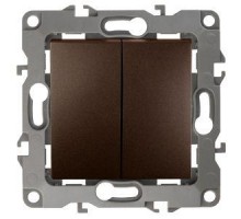 Механизм выключателя 2-кл. СП Эра12 10А IP20 12-1004-13 250В 10AX без м.лапок бронз. Эра Б0019312