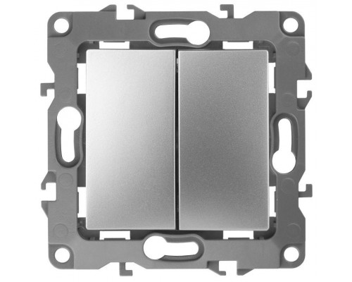 Механизм выключателя 2-кл. СП Эра12 10А IP20 12-1104-03 250В 10AX алюм. Эра Б0014647