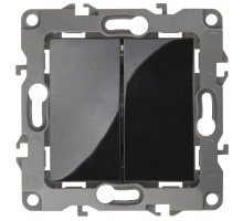 Механизм выключателя 2-кл. СП Эра12 10А IP20 12-1104-06 250В 10AX черн. Эра Б0014650