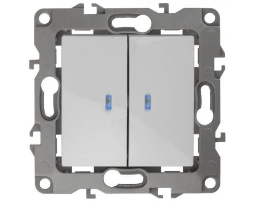 Механизм выключателя 2-кл. СП Эра12 10А IP20 12-1105-01 250В 10AX с подсветкой бел. Эра Б0014657