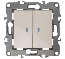 Механизм выключателя 2-кл. СП Эра12 10А IP20 12-1105-02 250В 10AX с подсветкой сл. кость Эра Б0014658