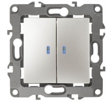 Механизм выключателя 2-кл. СП Эра12 10А IP20 12-1105-15 250В 10AX с подсветкой перламутр Эра Б0019294