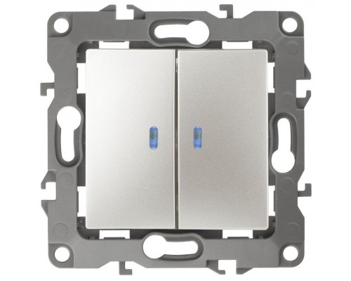 Механизм выключателя 2-кл. СП Эра12 10А IP20 12-1105-15 250В 10AX с подсветкой перламутр Эра Б0019294