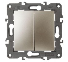 Механизм выключателя 2-кл. СП Эра Elegance 10А IP20 14-1104-04 250В 10AX шампань Эра Б0034233