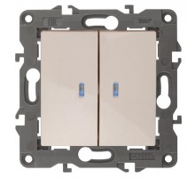 Механизм выключателя 2-кл. СП Эра Elegance 10А IP20 14-1105-02 250В 10AX с подсветкой сл. кость Эра Б0034238