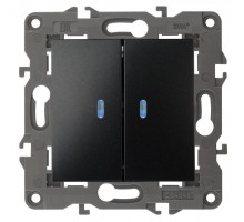 Механизм выключателя 2-кл. СП Эра Elegance 10А IP20 14-1105-05 250В 10AX с подсветкой антрацит Эра Б0034241