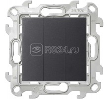Механизм выключателя 3-кл. 1п 2мод. СП Simon 24 10А IP20 графит Simon 2450391-038
