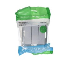 Механизм выключателя 3-кл. СП AtlasDesign 10А IP20 (сх. 1+1+1) 10AX алюм. SchE ATN000331