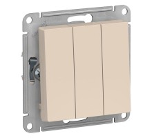 Механизм выключателя 3-кл. СП AtlasDesign 10А IP20 (сх. 1+1+1) 10AX беж. SchE ATN000231
