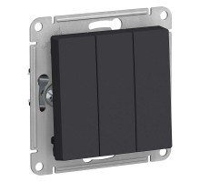Механизм выключателя 3-кл. СП AtlasDesign 10А IP20 (сх. 1+1+1) 10AX карбон SchE ATN001031