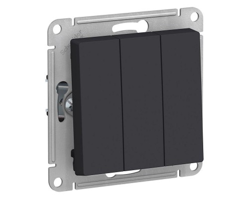 Механизм выключателя 3-кл. СП AtlasDesign 10А IP20 (сх. 1+1+1) 10AX карбон SchE ATN001031