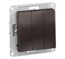Механизм выключателя 3-кл. СП AtlasDesign 10А IP20 (сх. 1+1+1) 10AX мокко SchE ATN000631