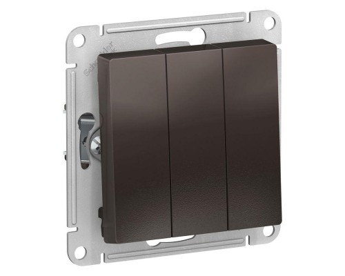Механизм выключателя 3-кл. СП AtlasDesign 10А IP20 (сх. 1+1+1) 10AX мокко SchE ATN000631