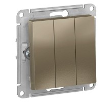 Механизм выключателя 3-кл. СП AtlasDesign 10А IP20 (сх. 1+1+1) 10AX шампань SchE ATN000531