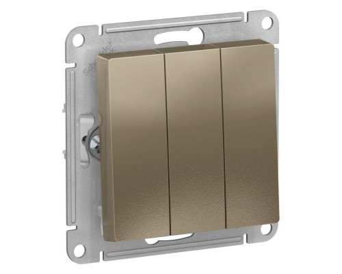 Механизм выключателя 3-кл. СП AtlasDesign 10А IP20 (сх. 1+1+1) 10AX шампань SchE ATN000531