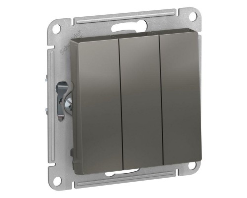 Механизм выключателя 3-кл. СП AtlasDesign 10А IP20 (сх. 1+1+1) 10AX сталь SchE ATN000931