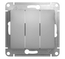 Механизм выключателя 3-кл. СП Glossa 10А IP20 (сх. 1+1+1) 10AX алюм. SchE GSL000331