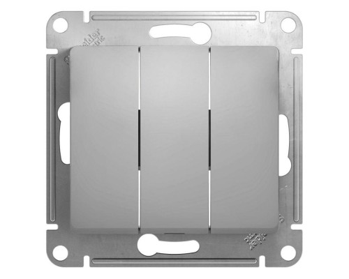 Механизм выключателя 3-кл. СП Glossa 10А IP20 (сх. 1+1+1) 10AX алюм. SchE GSL000331