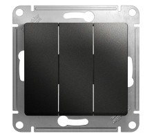 Механизм выключателя 3-кл. СП Glossa 10А IP20 (сх. 1+1+1) 10AX антрацит SchE GSL000731