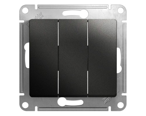 Механизм выключателя 3-кл. СП Glossa 10А IP20 (сх. 1+1+1) 10AX антрацит SchE GSL000731