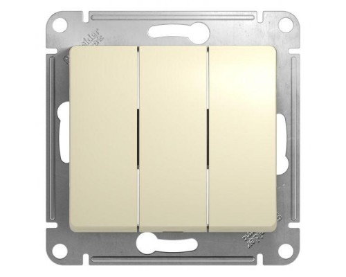 Механизм выключателя 3-кл. СП Glossa 10А IP20 (сх. 1+1+1) 10AX беж. SchE GSL000231