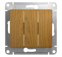 Механизм выключателя 3-кл. СП Glossa 10А IP20 (сх. 1+1+1) 10AX дуб SchE GSL000531