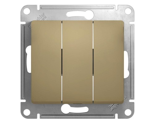 Механизм выключателя 3-кл. СП Glossa 10А IP20 (сх. 1+1+1) 10AX титан SchE GSL000431