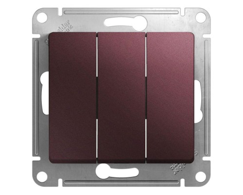Механизм выключателя 3-кл. СП Glossa 10А IP20 (сх. 3) 10AX баклажан. SchE GSL001131